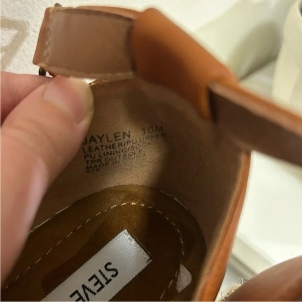 Steve‎ Madden Bohemian Wedge Authentic Leather Espadrilles Size 10